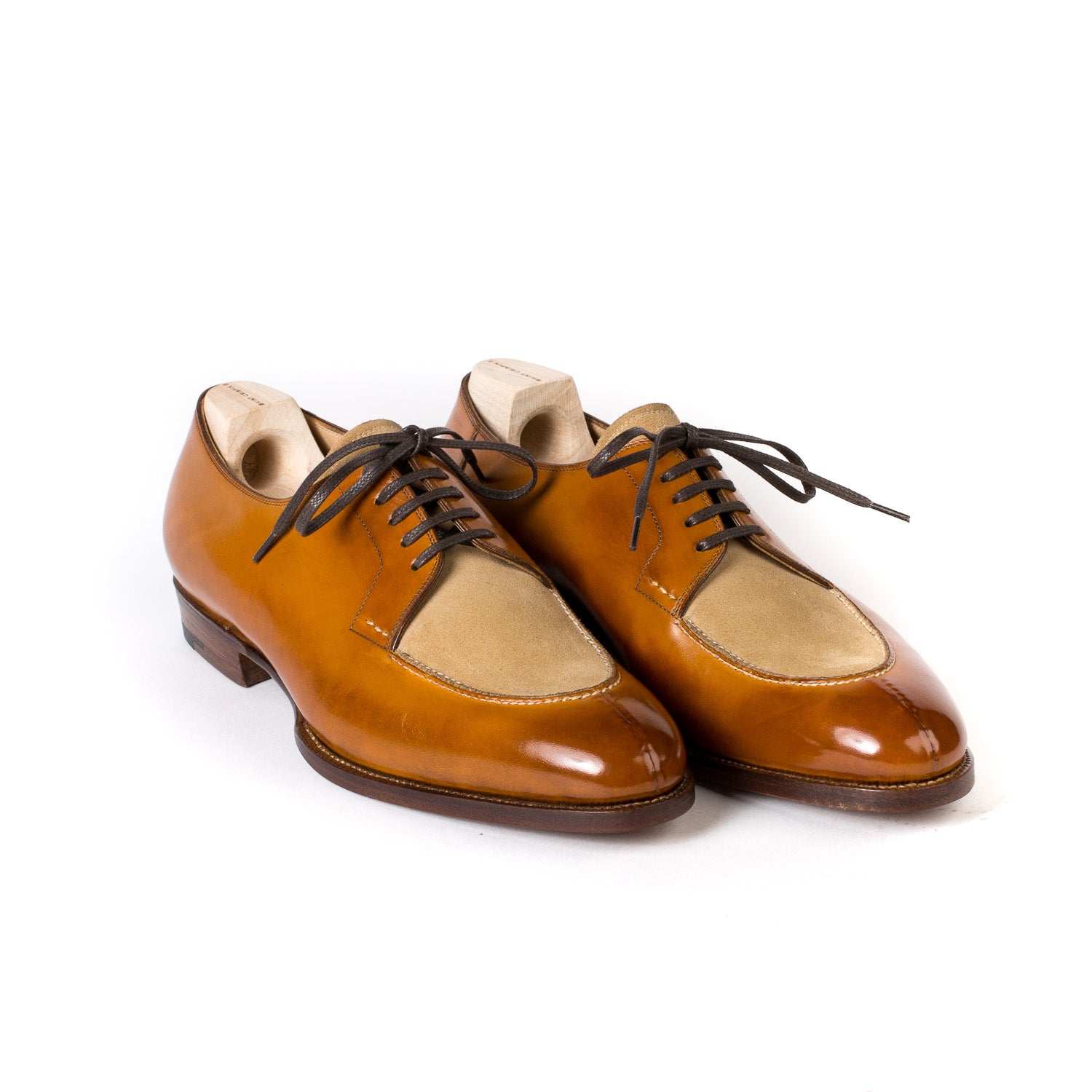 Derby "Norvegian Spectator" made of Cognac-Colored Calfskin - purely handmade